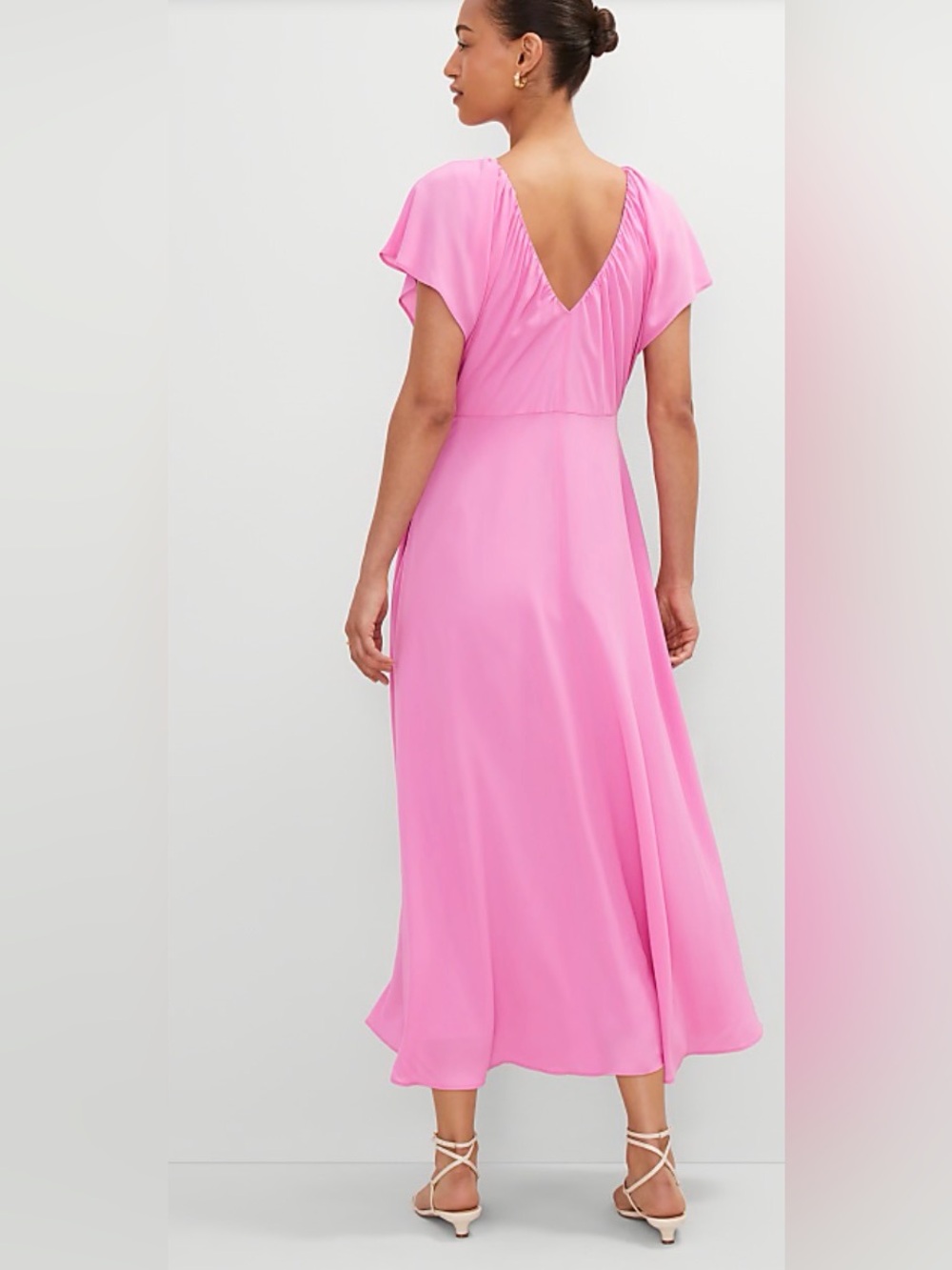 Flutter Sleeve Midi Flare Dress - Picture 2 of 8